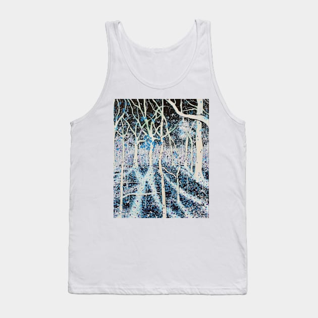 'THE MOON GRANTS SHADOWS TO WOODS THAT SING' Tank Top by jerrykirk
